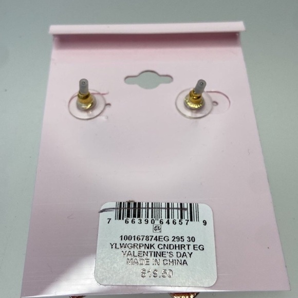 Holiday Lane Women’s Gold-Tone Imitation Pearl & Valentine Heart Drop Earrings - Picture 4 of 5